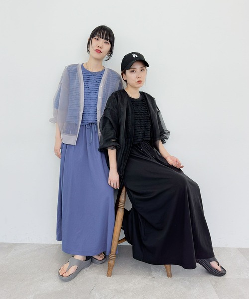 niko and...（ニコアンド）の「[MODE NORM CORE]フリフリルドッキングワンピース（ワンピース・レディース・ブルー/ブラック・LARGE/MEDIUM）」の3枚目の写真