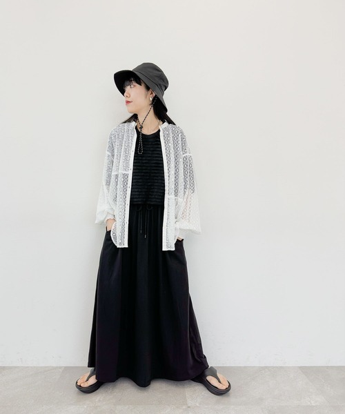 niko and...（ニコアンド）の「[MODE NORM CORE]フリフリルドッキングワンピース（ワンピース・レディース・ブルー/ブラック・LARGE/MEDIUM）」の5枚目の写真
