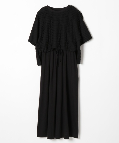 niko and...（ニコアンド）の「[MODE NORM CORE]フリフリルドッキングワンピース（ワンピース・レディース・ブルー/ブラック・LARGE/MEDIUM）」の10枚目の写真