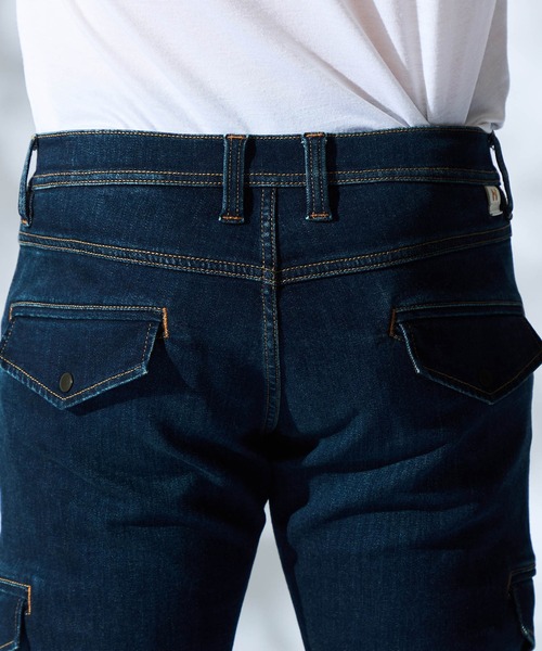 HIDEAWAYS NICOLE（ハイダウェイニコル）の「クロップドデニムカーゴパンツ（カーゴパンツ・メンズ・インディゴブルー/オフホワイト/ブルー・SMALL/MEDIUM/LARGE/X-LARGE）」の10枚目の写真