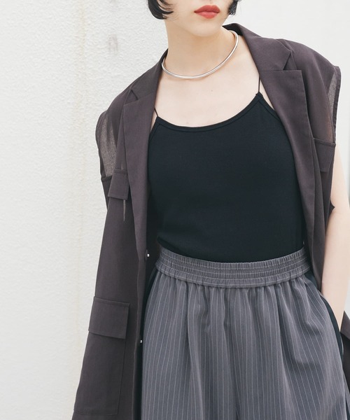 KBF（ケイビーエフ）の「スパゲティストラップカップ付きキャミ（キャミソール・レディース・グリーン系その他/ブラック/ライトベージュ/ブルー系その他/ブラウン・ONE）」の11枚目の写真