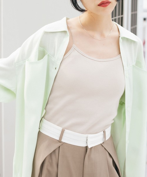 KBF（ケイビーエフ）の「スパゲティストラップカップ付きキャミ（キャミソール・レディース・グリーン系その他/ブラック/ライトベージュ/ブルー系その他/ブラウン・ONE）」の21枚目の写真