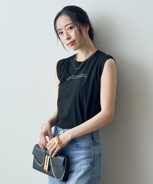 Rouge vif Anna（ルージュヴィフアンナ）の「バックバーティカルロゴタンクトップ（Tシャツ/カットソー・レディース・ホワイト/ブラック/ブルー・フリー）」の8枚目の写真