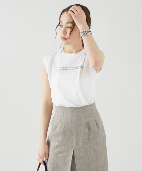 Rouge vif Anna（ルージュヴィフアンナ）の「バックバーティカルロゴタンクトップ（Tシャツ/カットソー・レディース・ホワイト/ブラック/ブルー・フリー）」の14枚目の写真