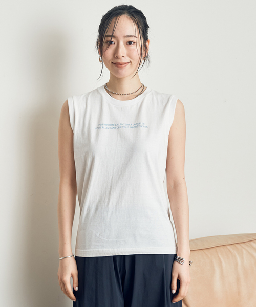 Rouge vif Anna（ルージュヴィフアンナ）の「バックバーティカルロゴタンクトップ（Tシャツ/カットソー・レディース・ホワイト/ブラック/ブルー・フリー）」の17枚目の写真