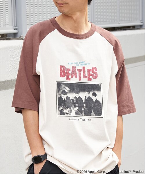 The Beatles(ザビートルズ)の「【別注】THE BEATLES ザ ビートルズ ツアーラグランTシャツ(Tシャツ/カットソー・メンズ・オフホワイト/チャコールグレー/ネイビー/その他2/その他1/ブラウン・M/LL/L)」の3枚目の写真