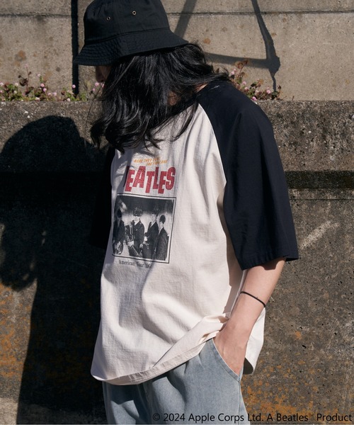 The Beatles（ザビートルズ）の「【別注】THE BEATLES ザ ビートルズ ツアーラグランTシャツ（Tシャツ/カットソー・メンズ・オフホワイト/チャコールグレー/ネイビー/その他2/その他1/ブラウン・M/LL/L）」の7枚目の写真