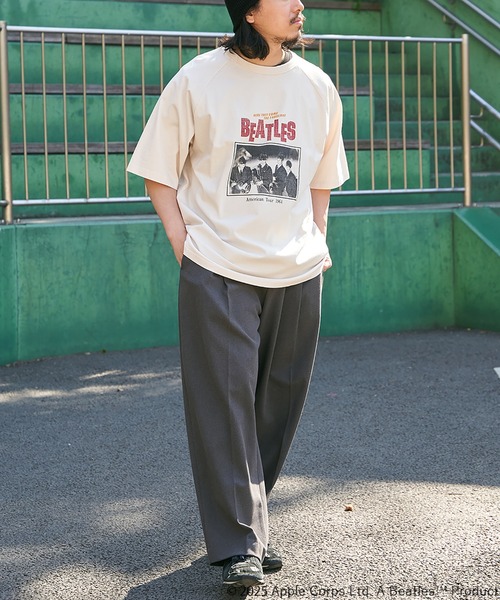 The Beatles（ザビートルズ）の「【別注】THE BEATLES ザ ビートルズ ツアーラグランTシャツ（Tシャツ/カットソー・メンズ・オフホワイト/チャコールグレー/ネイビー/その他2/その他1/ブラウン・M/LL/L）」の17枚目の写真