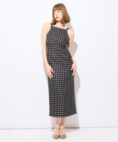 ME COUTURE(ミークチュール)の「チェックサロペワンピース(ワンピース・レディース・ピンク/ベージュ/ブラック・0/1)」の4枚目の写真