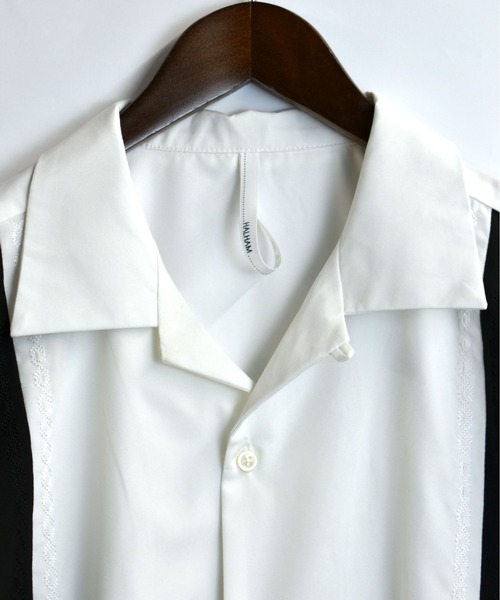 Starting Over(スターティングオーバー)の「bicolor stitching open collar shirt/バイカラー ステッチ 半袖 オープンカラーシャツ(シャツ/ブラウス・メンズ・ホワイト/ブラック/カーキ・M/L/XL)」の4枚目の写真