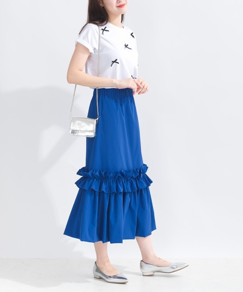 PICCIN(ピッチン)の「グログランリボンTシャツ(Tシャツ/カットソー・レディース・ベージュ/ブラック/オフホワイト・M)」の9枚目の写真