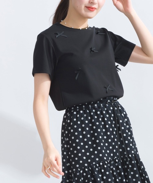 PICCIN(ピッチン)の「グログランリボンTシャツ(Tシャツ/カットソー・レディース・ベージュ/ブラック/オフホワイト・M)」の12枚目の写真