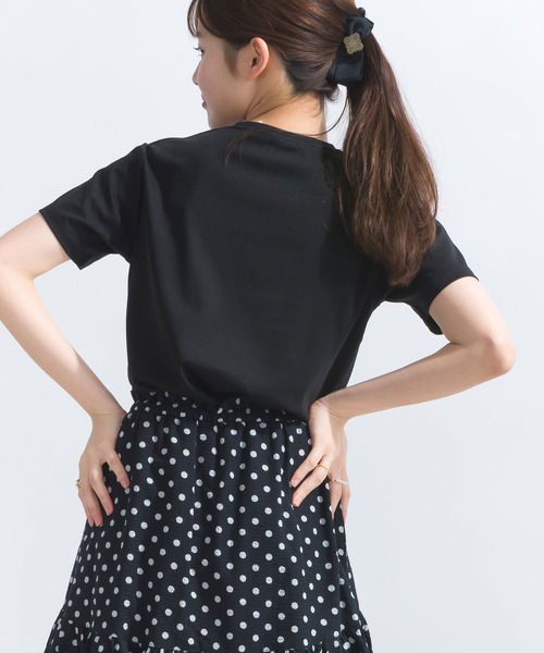 PICCIN(ピッチン)の「グログランリボンTシャツ(Tシャツ/カットソー・レディース・ベージュ/ブラック/オフホワイト・M)」の13枚目の写真