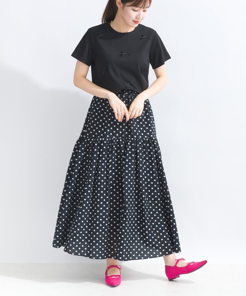 PICCIN(ピッチン)の「グログランリボンTシャツ(Tシャツ/カットソー・レディース・ベージュ/ブラック/オフホワイト・M)」の15枚目の写真