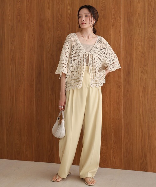 【大人気クロシェシリーズ】クロシェ半袖カーディガン