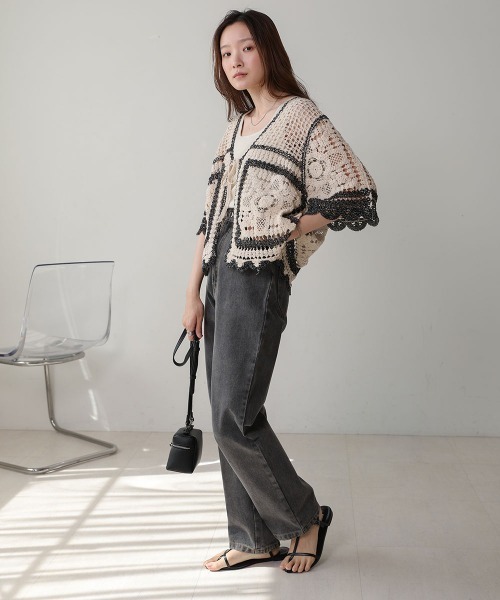 Bab（バブ）の「【大人気クロシェシリーズ】クロシェ半袖カーディガン（カーディガン/ボレロ・レディース・ホワイト系その他/A/B・FREE）」の22枚目の写真