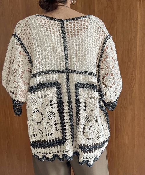 Bab（バブ）の「【大人気クロシェシリーズ】クロシェ半袖カーディガン（カーディガン/ボレロ・レディース・ホワイト系その他/A/B・FREE）」の7枚目の写真