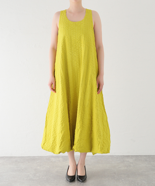 BLACK CRANE（ブラッククレーン）の「【BLACK CRANE/ブラック クレーン】PARACHUTE DRESS SK-PHD21（ワンピース・レディース・ブラック/マスタード・SMALL）」の4枚目の写真