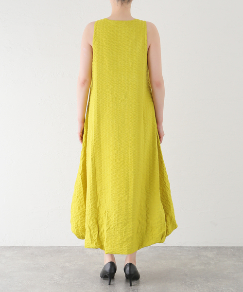 BLACK CRANE（ブラッククレーン）の「【BLACK CRANE/ブラック クレーン】PARACHUTE DRESS SK-PHD21（ワンピース・レディース・ブラック/マスタード・SMALL）」の6枚目の写真