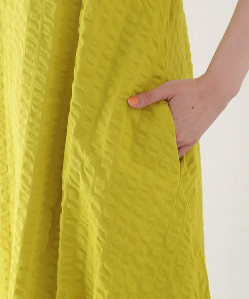 BLACK CRANE（ブラッククレーン）の「【BLACK CRANE/ブラック クレーン】PARACHUTE DRESS SK-PHD21（ワンピース・レディース・ブラック/マスタード・SMALL）」の10枚目の写真