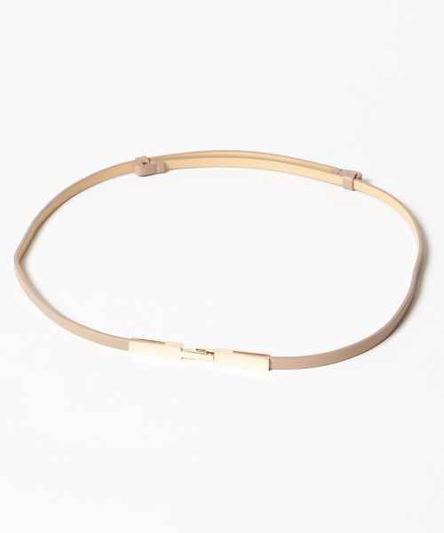 AIMER（エメ）の「フックデザイン細ベルト（ベルト・レディース・グレー/ベージュ・FREE）」の3枚目の写真