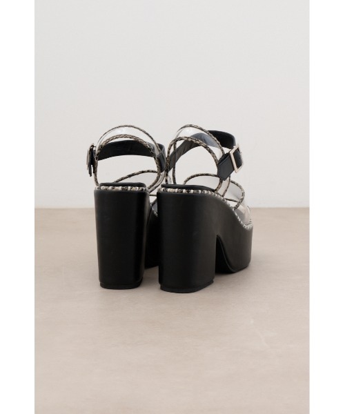 AZUL by moussy(アズールバイマウジー)の「リムステッチプラットフォームサンダル(サンダル・レディース・クリア/ブラック・MEDIUM/LL/LARGE/SMALL)」の17枚目の写真