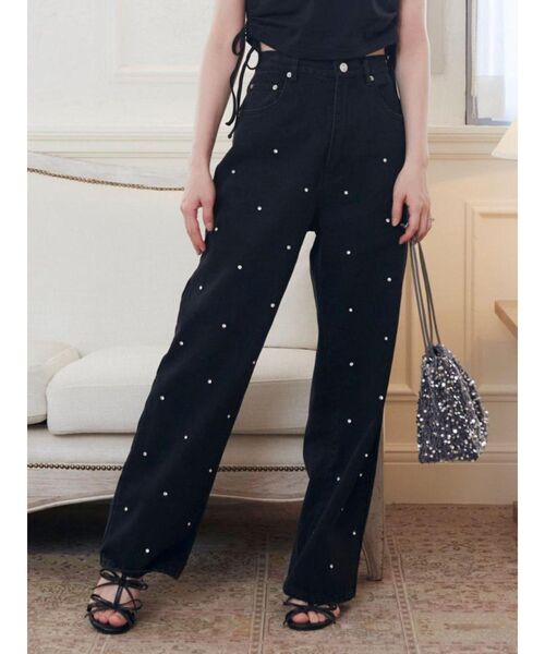 【セール】ストーン付きデニムパンツ（デニムパンツ）｜EATME（イートミー）