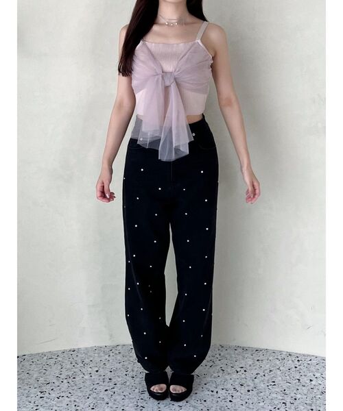 EATME（イートミー）の「ストーン付きデニムパンツ（デニムパンツ・レディース・ライトブルー/ブラック・SMALL/MEDIUM）」の10枚目の写真