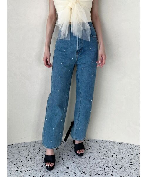 EATME（イートミー）の「ストーン付きデニムパンツ（デニムパンツ・レディース・ライトブルー/ブラック・SMALL/MEDIUM）」の11枚目の写真