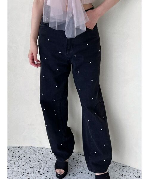 EATME（イートミー）の「ストーン付きデニムパンツ（デニムパンツ・レディース・ライトブルー/ブラック・SMALL/MEDIUM）」の12枚目の写真