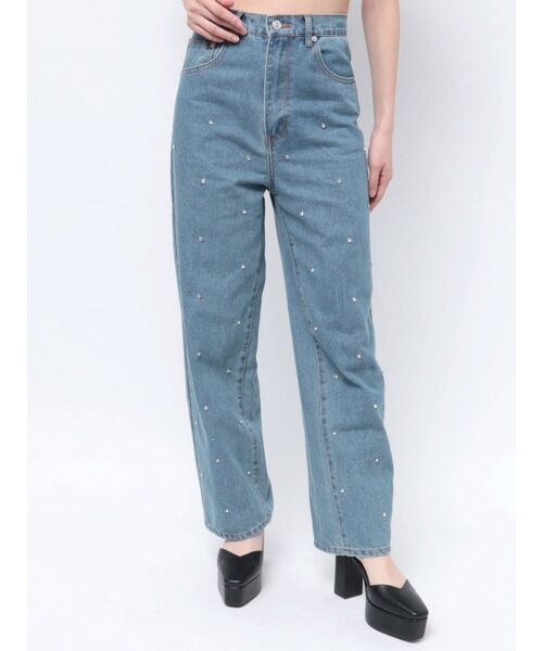 EATME（イートミー）の「ストーン付きデニムパンツ（デニムパンツ・レディース・ライトブルー/ブラック・SMALL/MEDIUM）」の14枚目の写真