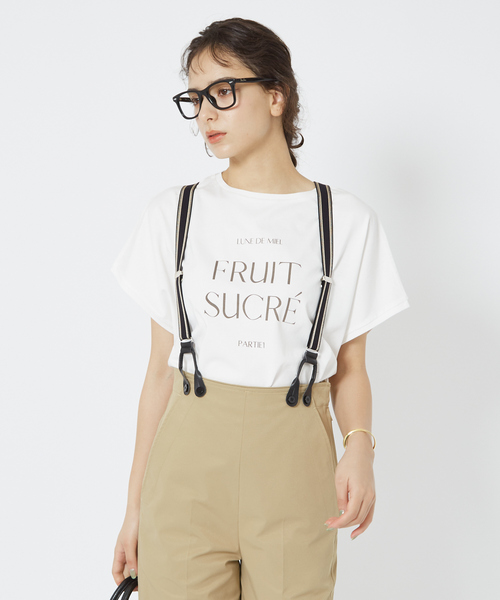 Rouge vif（ルージュヴィフ）の「【一部店舗限定】シルケット天竺フレンチスリーブTシャツ（Tシャツ/カットソー・レディース・チャコールグレー/ブラック・フリー）」の12枚目の写真