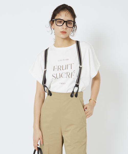 Rouge vif（ルージュヴィフ）の「【一部店舗限定】シルケット天竺フレンチスリーブTシャツ（Tシャツ/カットソー・レディース・チャコールグレー/ブラック・フリー）」の11枚目の写真