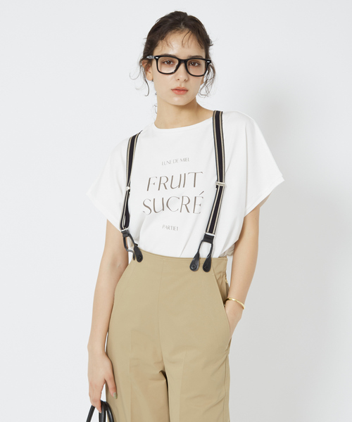 Rouge vif（ルージュヴィフ）の「【一部店舗限定】シルケット天竺フレンチスリーブTシャツ（Tシャツ/カットソー・レディース・チャコールグレー/ブラック・フリー）」の10枚目の写真