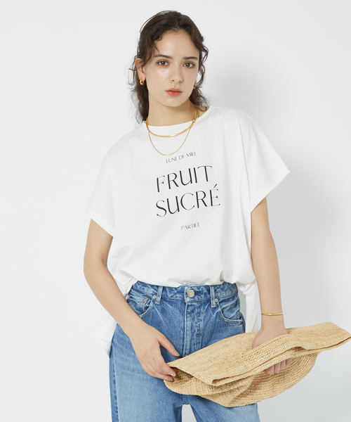 Rouge vif（ルージュヴィフ）の「【一部店舗限定】シルケット天竺フレンチスリーブTシャツ（Tシャツ/カットソー・レディース・チャコールグレー/ブラック・フリー）」の7枚目の写真