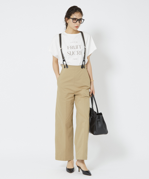 Rouge vif（ルージュヴィフ）の「【一部店舗限定】シルケット天竺フレンチスリーブTシャツ（Tシャツ/カットソー・レディース・チャコールグレー/ブラック・フリー）」の5枚目の写真