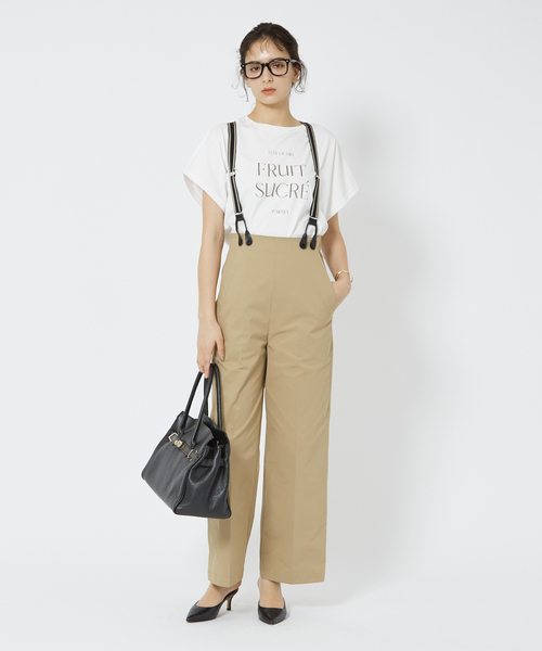 Rouge vif（ルージュヴィフ）の「【一部店舗限定】シルケット天竺フレンチスリーブTシャツ（Tシャツ/カットソー・レディース・チャコールグレー/ブラック・フリー）」の4枚目の写真