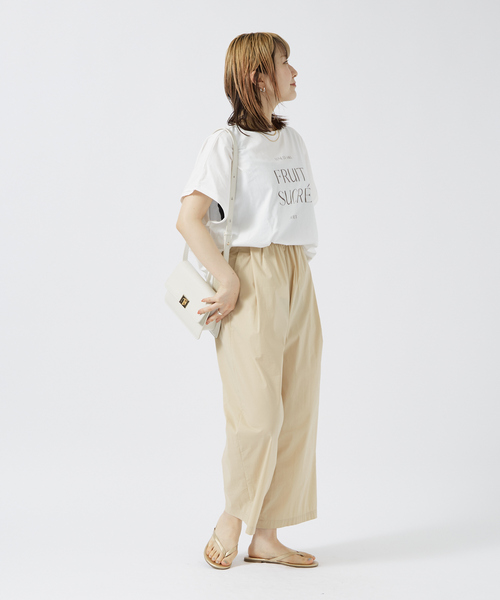 Rouge vif（ルージュヴィフ）の「【一部店舗限定】シルケット天竺フレンチスリーブTシャツ（Tシャツ/カットソー・レディース・チャコールグレー/ブラック・フリー）」の22枚目の写真