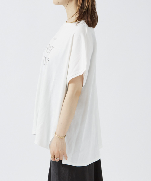 Rouge vif（ルージュヴィフ）の「【一部店舗限定】シルケット天竺フレンチスリーブTシャツ（Tシャツ/カットソー・レディース・チャコールグレー/ブラック・フリー）」の18枚目の写真