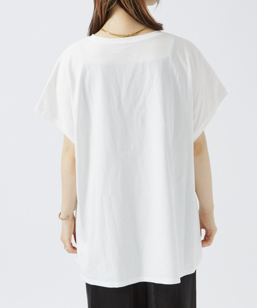 Rouge vif（ルージュヴィフ）の「【一部店舗限定】シルケット天竺フレンチスリーブTシャツ（Tシャツ/カットソー・レディース・チャコールグレー/ブラック・フリー）」の17枚目の写真