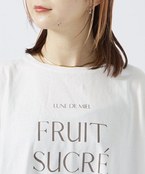 Rouge vif（ルージュヴィフ）の「【一部店舗限定】シルケット天竺フレンチスリーブTシャツ（Tシャツ/カットソー・レディース・チャコールグレー/ブラック・フリー）」の15枚目の写真