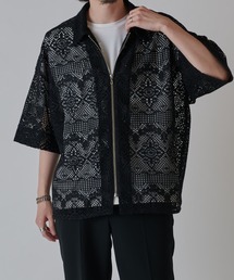 Lui's | クロシェ編み半袖ZIPシャツブルゾン(シャツ/ブラウス)