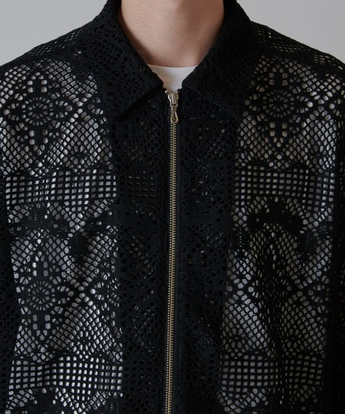 Lui's（ルイス）の「クロシェ編み半袖ZIPシャツブルゾン（シャツ/ブラウス・メンズ・ブラック/キナリ・S/M）」の19枚目の写真
