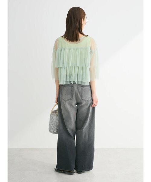 Sugar spoon（シュガースプーン）の「・SUGAR　SPOON　チュールティアードブラウス（シャツ/ブラウス・レディース・オフホワイト/グリーン系その他2/ブラック/チャコールグレー・FREE）」の22枚目の写真