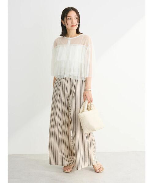 Sugar spoon（シュガースプーン）の「・SUGAR　SPOON　チュールティアードブラウス（シャツ/ブラウス・レディース・オフホワイト/グリーン系その他2/ブラック/チャコールグレー・FREE）」の5枚目の写真