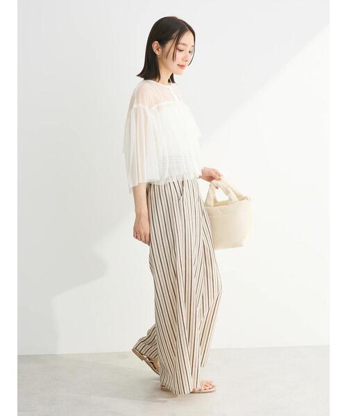 Sugar spoon（シュガースプーン）の「・SUGAR　SPOON　チュールティアードブラウス（シャツ/ブラウス・レディース・オフホワイト/グリーン系その他2/ブラック/チャコールグレー・FREE）」の6枚目の写真