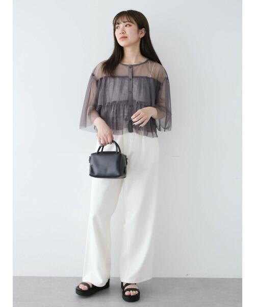 Sugar spoon（シュガースプーン）の「・SUGAR　SPOON　チュールティアードブラウス（シャツ/ブラウス・レディース・オフホワイト/グリーン系その他2/ブラック/チャコールグレー・FREE）」の15枚目の写真