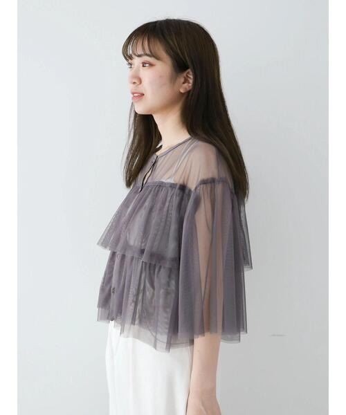 Sugar spoon（シュガースプーン）の「・SUGAR　SPOON　チュールティアードブラウス（シャツ/ブラウス・レディース・オフホワイト/グリーン系その他2/ブラック/チャコールグレー・FREE）」の18枚目の写真