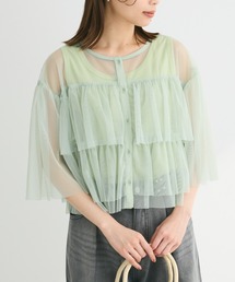 Sugar spoon | ・SUGAR SPOON チュールティアードブラウス(シャツ/ブラウス)