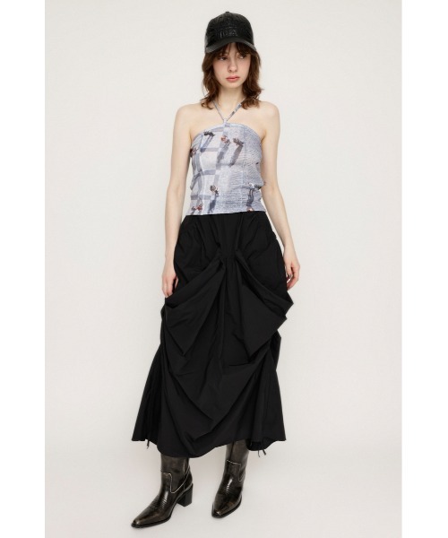 SLY（スライ）の「FLOWING DRAPE 3D SK フローイング ドレープ スリーディ スカート / セットアップ可（スカート・レディース・アイボリー/ブラック・1/2）」の20枚目の写真